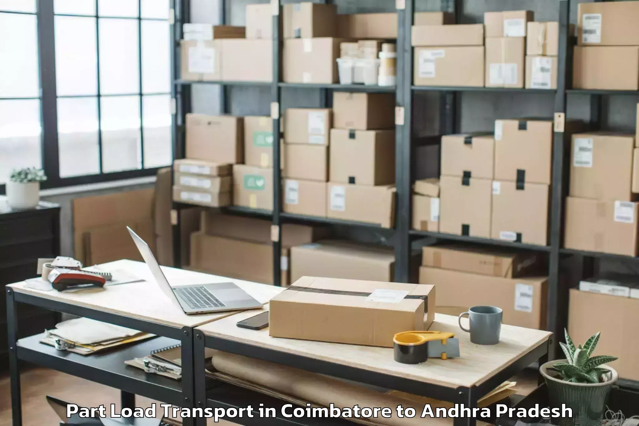 Affordable Coimbatore to Amaravati Part Load Transport